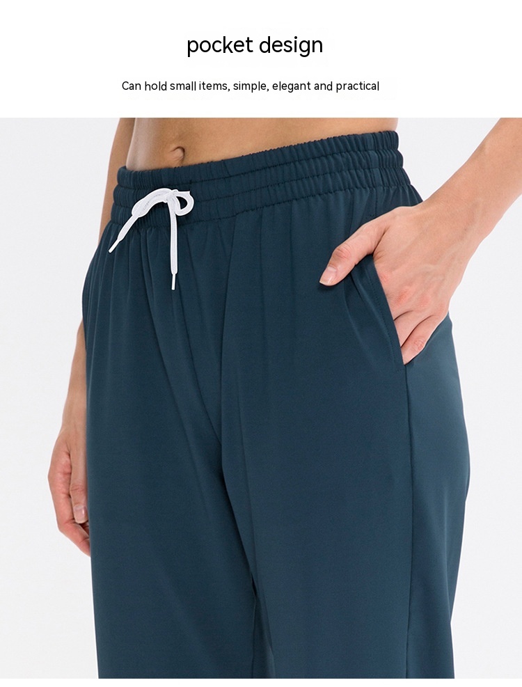 Women's Stretchy Slip-in Yoga Trousers with Drawstring for Running & Casual Sports - Image 8