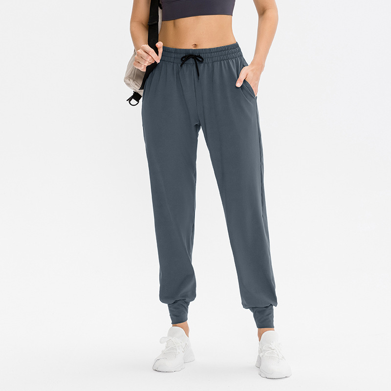 Women's Stretchy Slip-in Yoga Trousers with Drawstring for Running & Casual Sports - Image 9