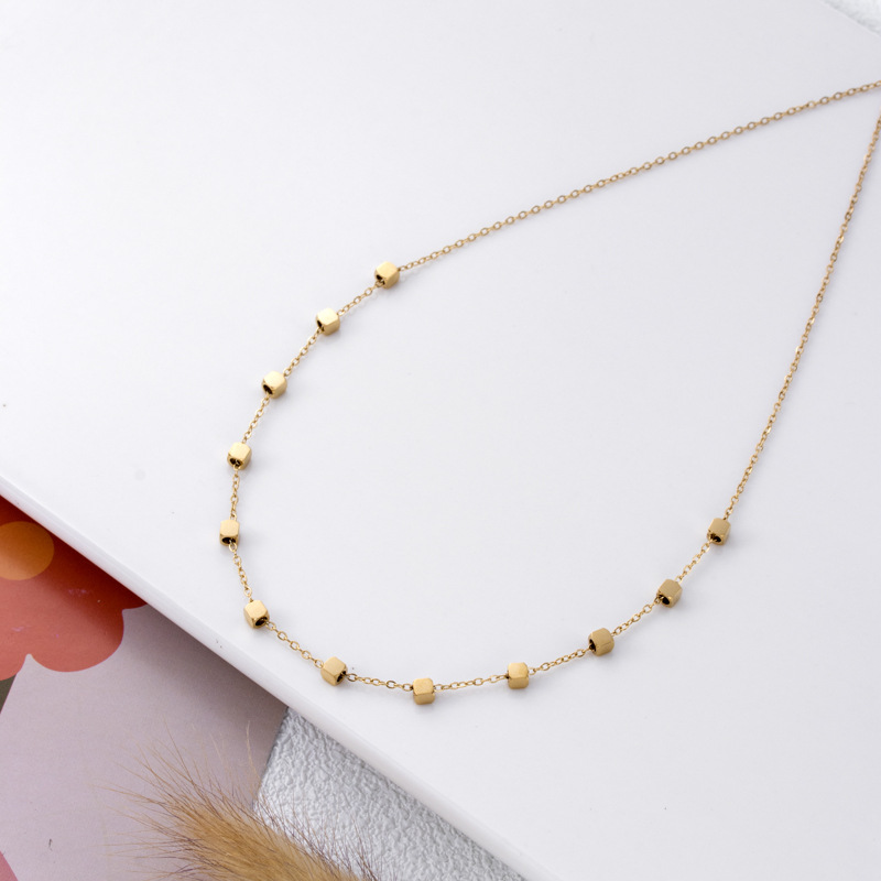 Stylish Niche Small Square Necklace in Durable Stainless Steel - Image 3