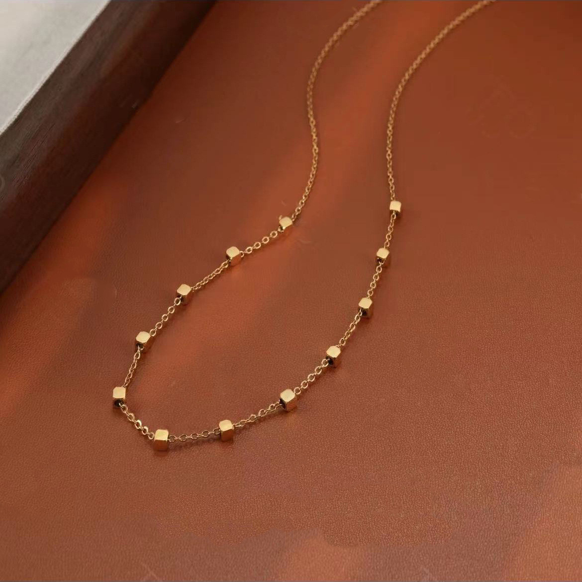 Stylish Niche Small Square Necklace in Durable Stainless Steel - Image 4