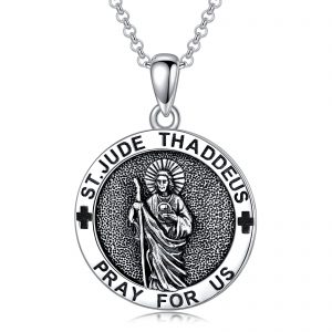 925 Sterling Silver Saint Jude Pendant Necklace - Faith & Elegance Combined
