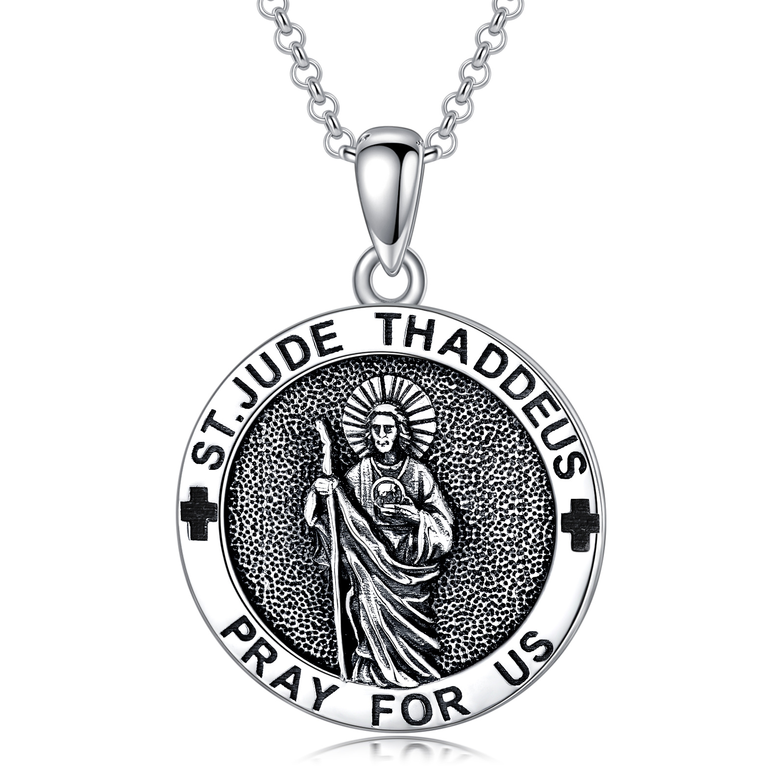 925 Sterling Silver Saint Jude Pendant Necklace - Faith & Elegance Combined - Image 7