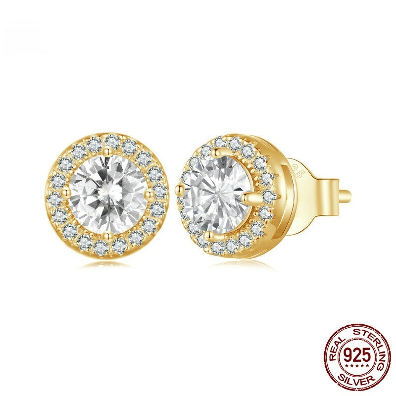 S925 Sterling Silver White Gold Plated Elegant All-Match Stud Earrings for Women - Image 5