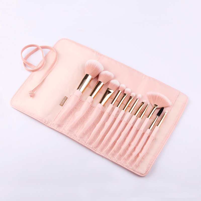 12-Piece Tail Handle Makeup Brush Set for Flawless Application - Image 5