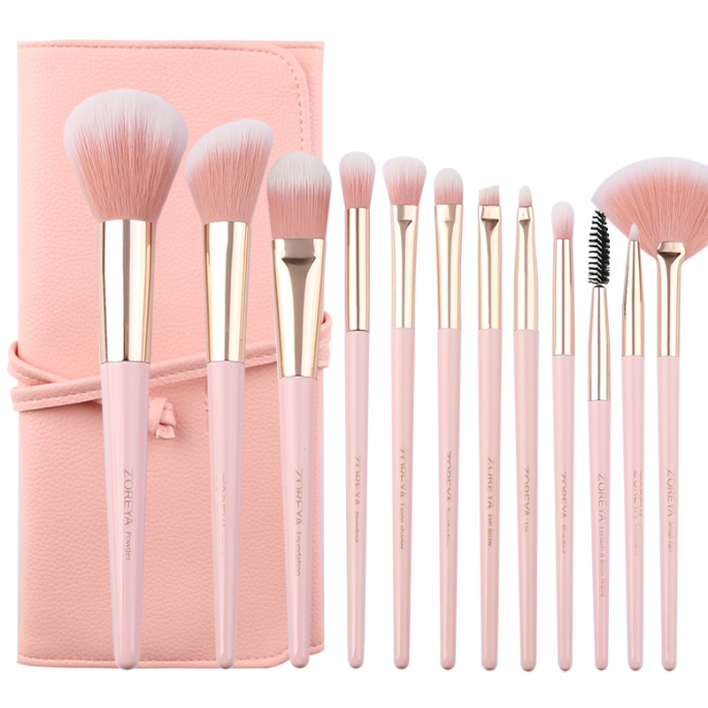 12-Piece Tail Handle Makeup Brush Set for Flawless Application - Image 6