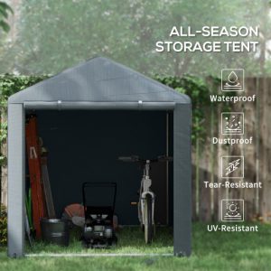 Outsunny 2.2 X 1.6 M Outdoor Storage Tent with Accessories - Dark Grey Color