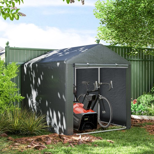 Outsunny 2.2 X 1.6 M Outdoor Storage Tent with Accessories - Dark Grey Color - Image 7