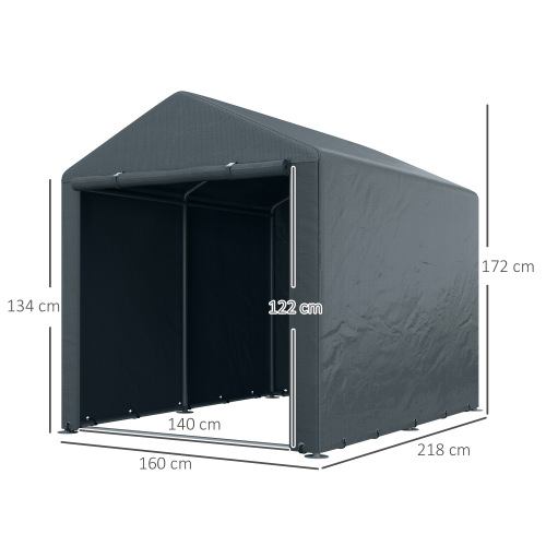 Outsunny 2.2 X 1.6 M Outdoor Storage Tent with Accessories - Dark Grey Color - Image 8