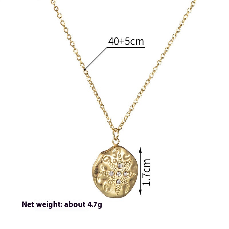 Elegant Titanium Steel Round Necklace with Diamond for Women - Image 5