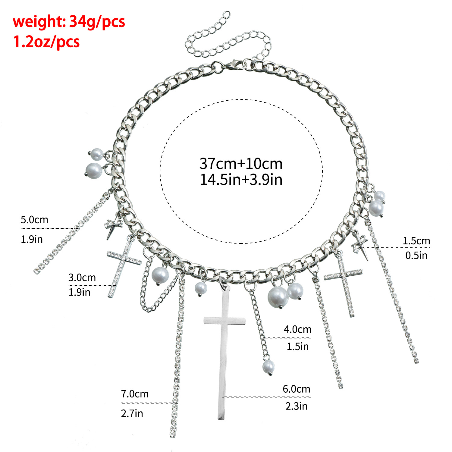 Stylish Cross Tassel Pearl Collarbone Chain Necklace for Trendy Girls - Fashion Jewelry - Image 5