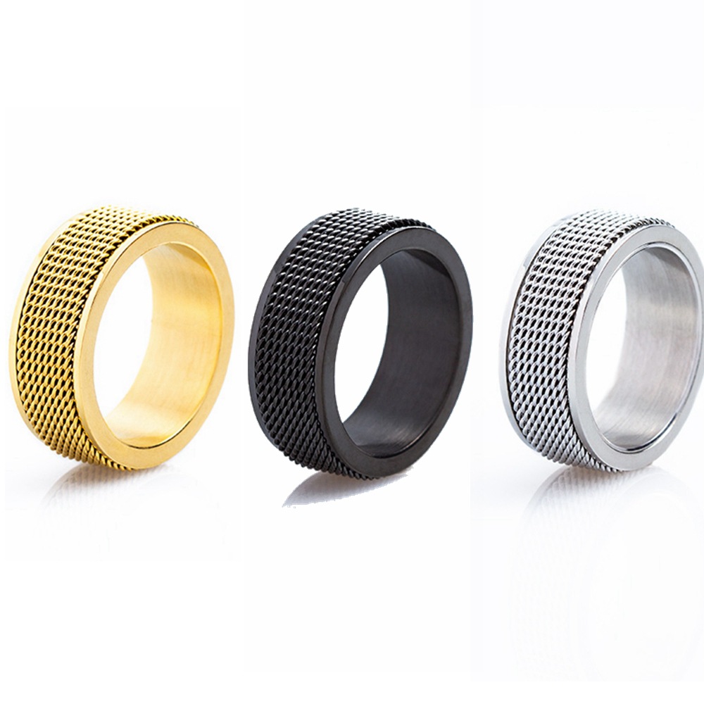 8MM Men's Titanium Steel Outdoor Stress Relief Rotating Ring - Image 4