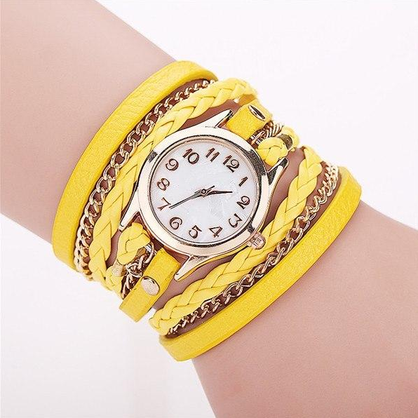Stylish PU Leather Winding Bracelet Watch - Unique Rope Table Design - Image 14