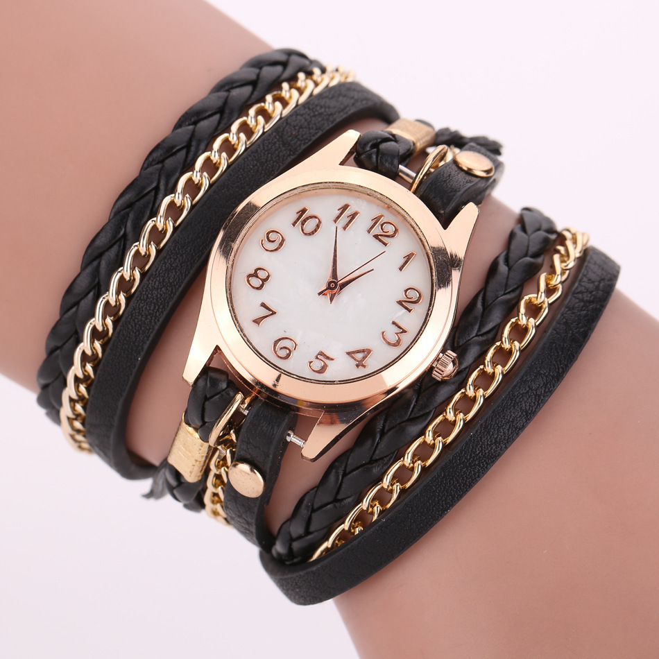 Stylish PU Leather Winding Bracelet Watch - Unique Rope Table Design - Image 18