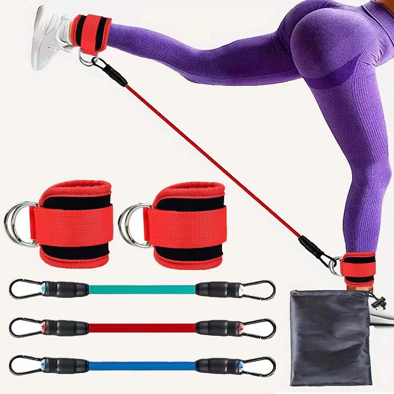 Ankle Strap Resistance Bands for Hip and Leg Strength | Elastic Fitness Training Equipment for Home Yoga, Pilates, and CrossFit Workouts - Image 2