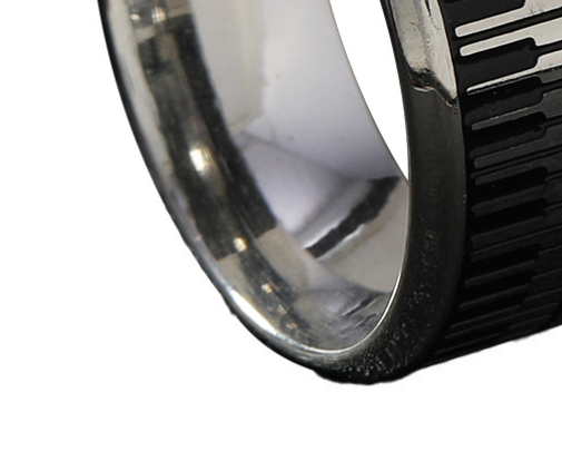 Stylish Stainless Steel Ring Featuring Simple Black and White Piano Keys - Image 5