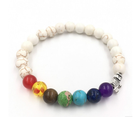 Agate Volcanic Stone 8mm Chakra Bracelet - Colorful Energy Beads String - Image 7