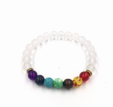 Agate Volcanic Stone 8mm Chakra Bracelet - Colorful Energy Beads String - Image 8