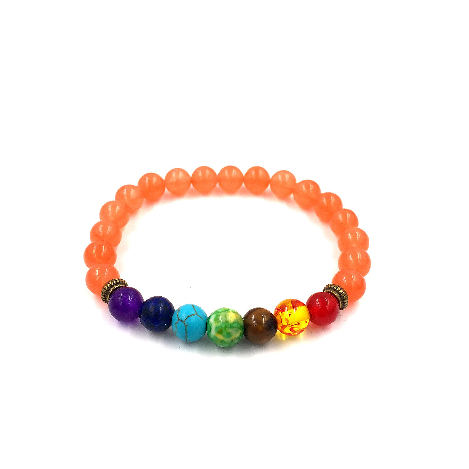 Agate Volcanic Stone 8mm Chakra Bracelet - Colorful Energy Beads String - Image 13