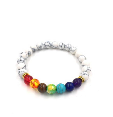 Agate Volcanic Stone 8mm Chakra Bracelet - Colorful Energy Beads String - Image 14
