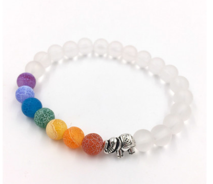 Agate Volcanic Stone 8mm Chakra Bracelet - Colorful Energy Beads String - Image 17