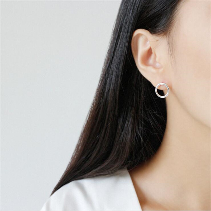 Elegant Simple Hollow S925 Sterling Silver Stud Earrings for Fashion Lovers - Image 13