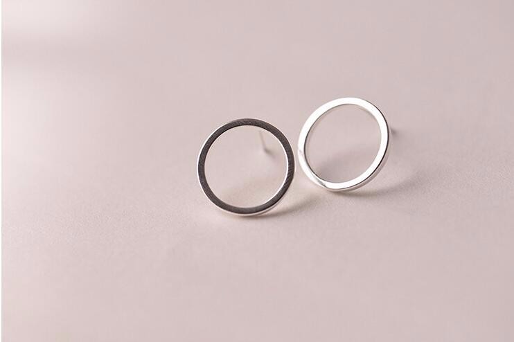 Elegant Simple Hollow S925 Sterling Silver Stud Earrings for Fashion Lovers - Image 17