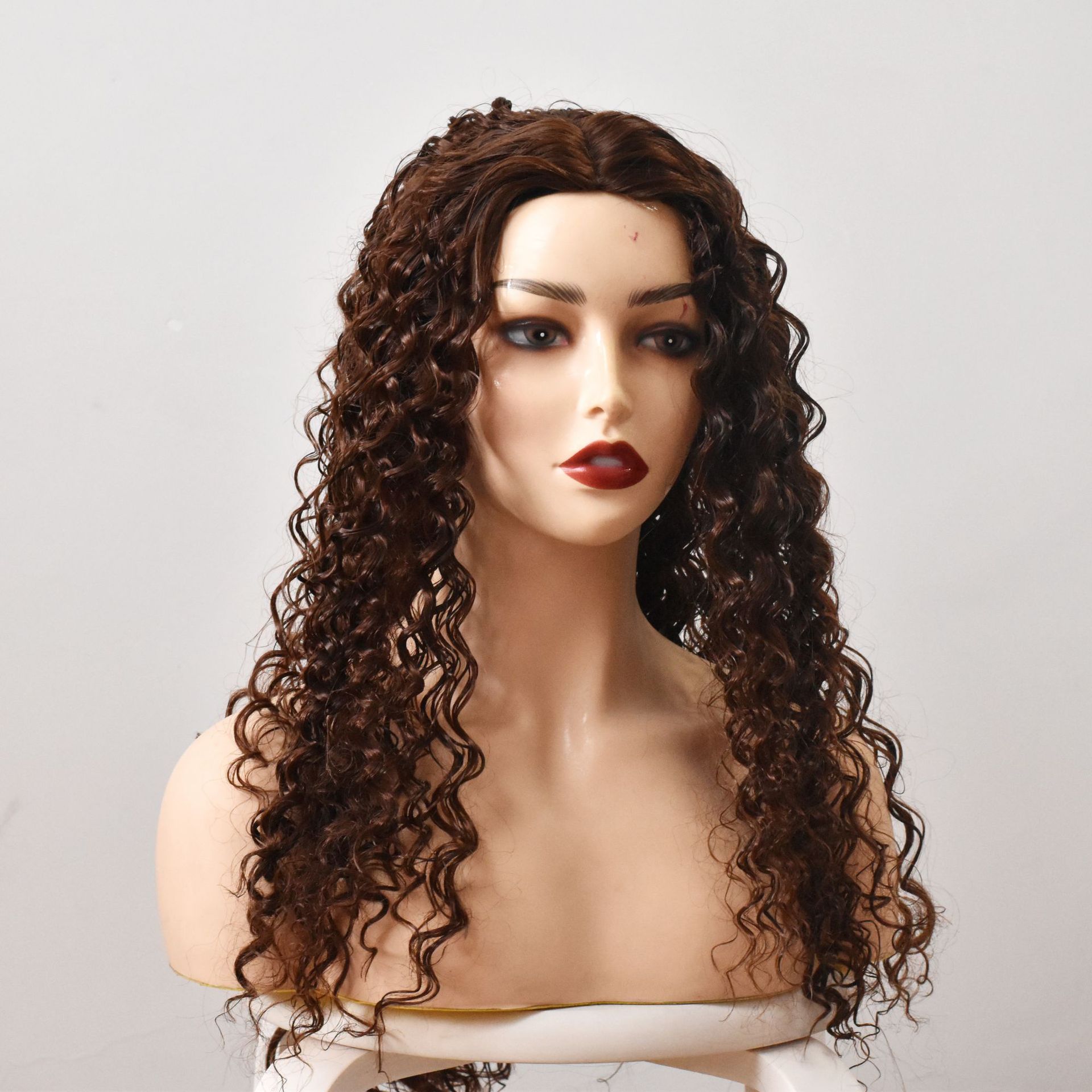 High Temperature Silk Wig - Long Rolled Chemical Fiber Hairpiece - Image 5
