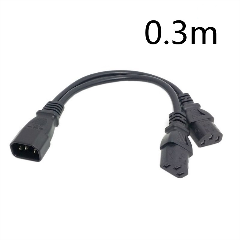 Y Splitter Adapter Cable: Single C14 to Dual C13 513R, 35 Cm Length - Image 3