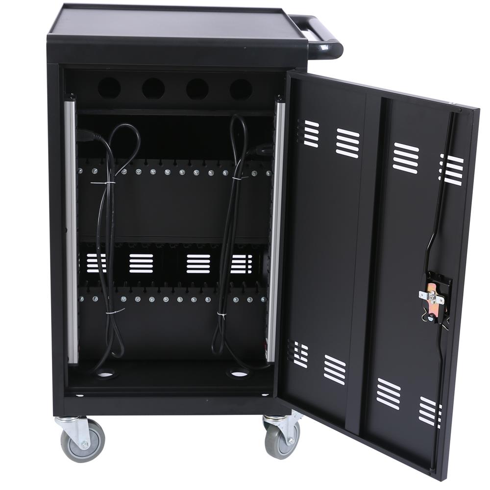 Mobile Charging Cart and Cabinet for Tablets and Laptops - Holds 32 Devices - Image 2