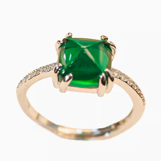 Four Claw Diamond Women's Colorful Gemstone Treasure Ring - Image 4