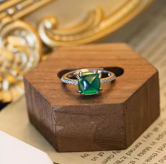 Four Claw Diamond Women's Colorful Gemstone Treasure Ring - Image 6