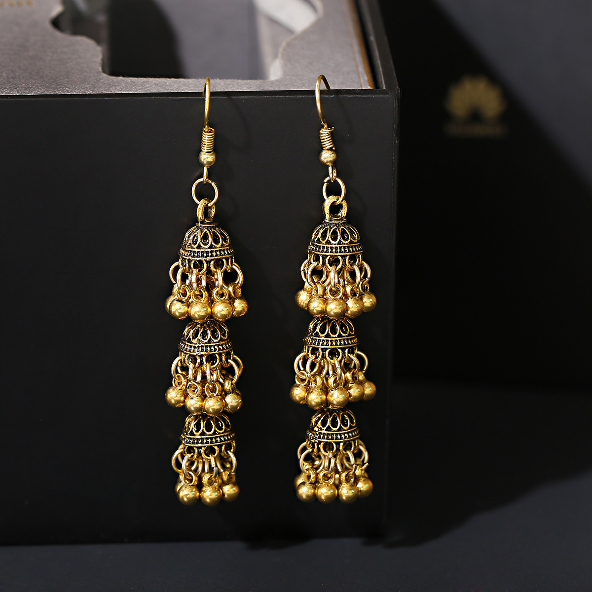 Chic Retro Bell Tassel Multi-layer Earrings in Indonesian Ethnic Style - Image 2