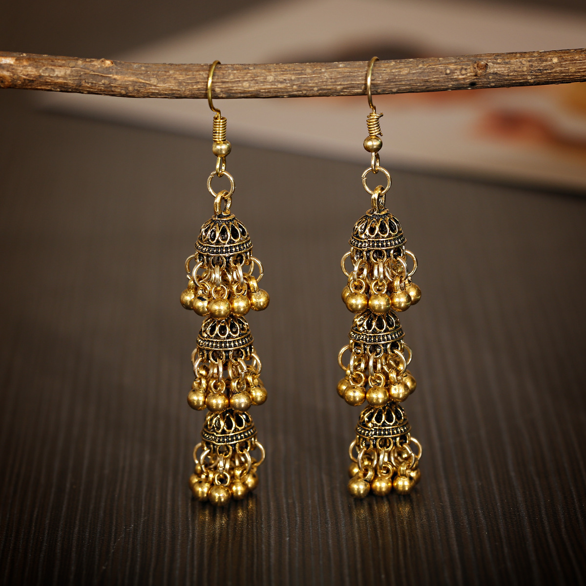 Chic Retro Bell Tassel Multi-layer Earrings in Indonesian Ethnic Style - Image 4