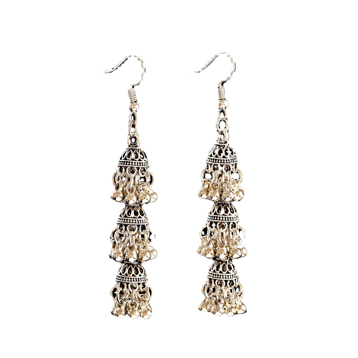 Chic Retro Bell Tassel Multi-layer Earrings in Indonesian Ethnic Style - Image 5