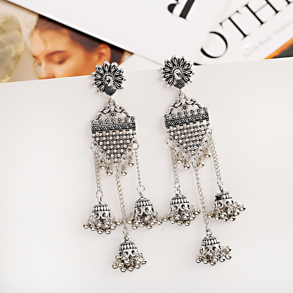 Bohemian Ethnic Hollow Bell Long Earrings - Retro Nostalgic Style - Image 7