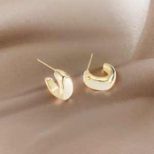 Chic Electroplated Oval Geometry Earrings for Stylish Fashion Lovers