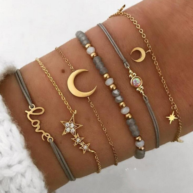 Stylish Temperament Star Moon Personality Pendant Bracelet for Unique Expression - Image 3