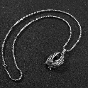 Trendy Stainless Steel Wings Pendant Necklace for Men & Women - Stylish Sweater Chain