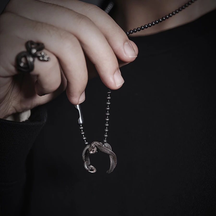 Vintage Gold Snake Ring for Men and Women - Handmade National Tide Jewelry Pendant Accessories - Image 5