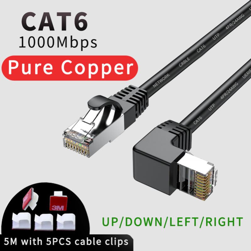 Cat6 Ethernet Cable RJ45 Right Angle UTP Network Patch Cable for Fast Connectivity - Image 11