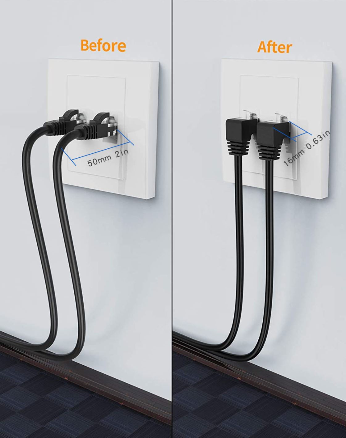 Cat6 Ethernet Cable RJ45 Right Angle UTP Network Patch Cable for Fast Connectivity - Image 22