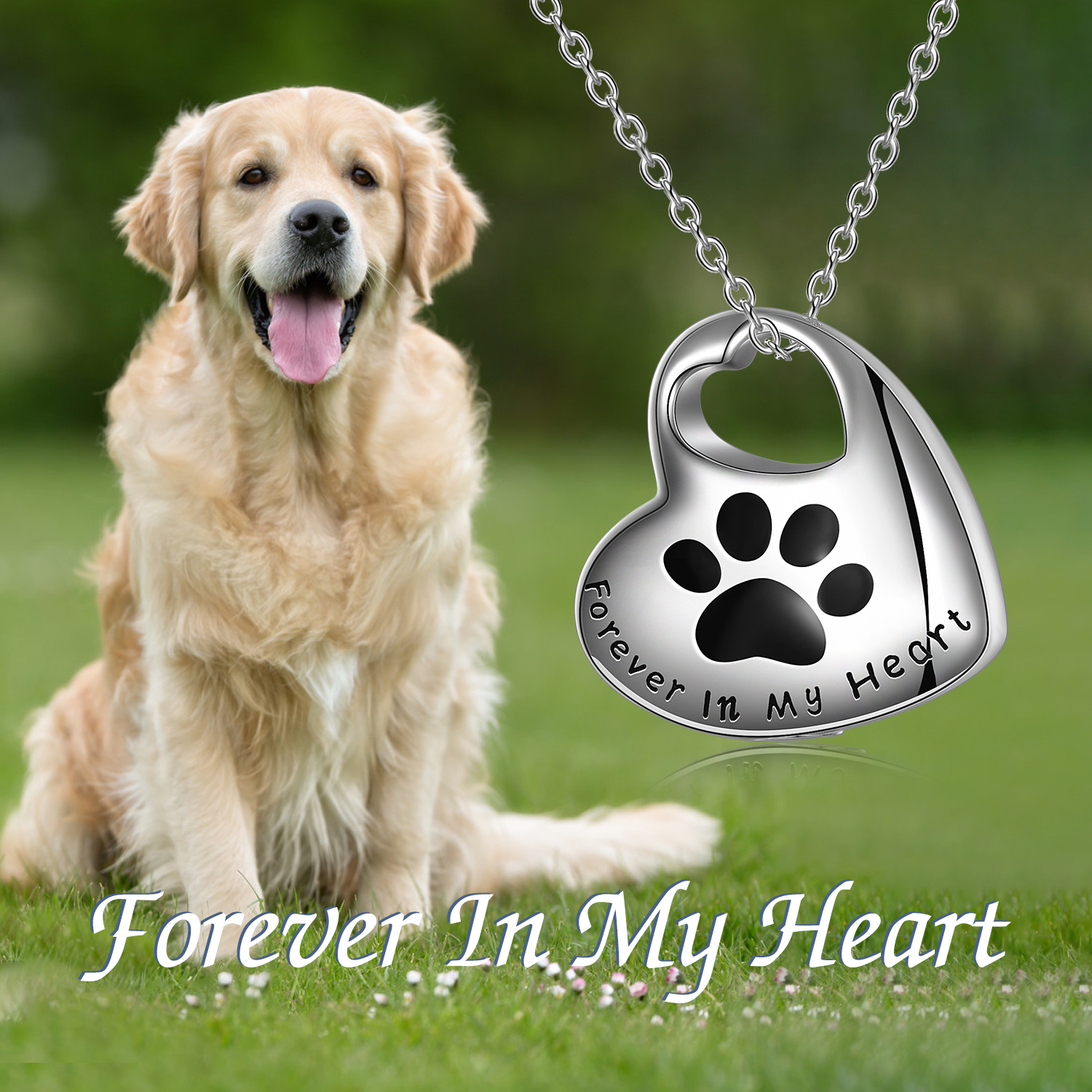 Sterling Silver Pet Paw Urn Necklace - Elegant Cremation Jewelry for Ashes - Image 6