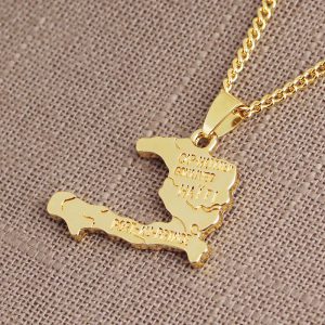 Haiti Map Necklace - Unique Jewelry for Proud Haitians and Travelers