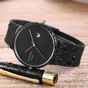 Japanese Movement Wrist Watch with Calendar, Waterproof Fine Steel Mesh Belt 0176g