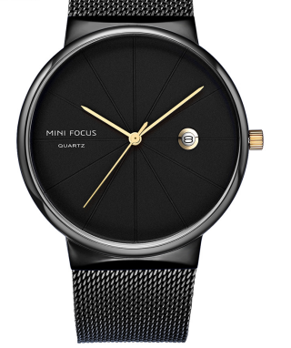 Japanese Movement Wrist Watch with Calendar, Waterproof Fine Steel Mesh Belt 0176g - Image 5