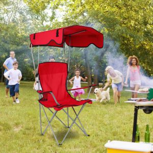 Foldable Camping Chair with Sunshade - Portable Rain Shelter, 330LBS Support, Walmart Ban Notice