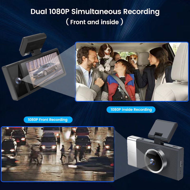 WIFI Dash Cam with Three Lenses, Mobile App Connectivity, Night Vision, and Wide Angle - Image 22