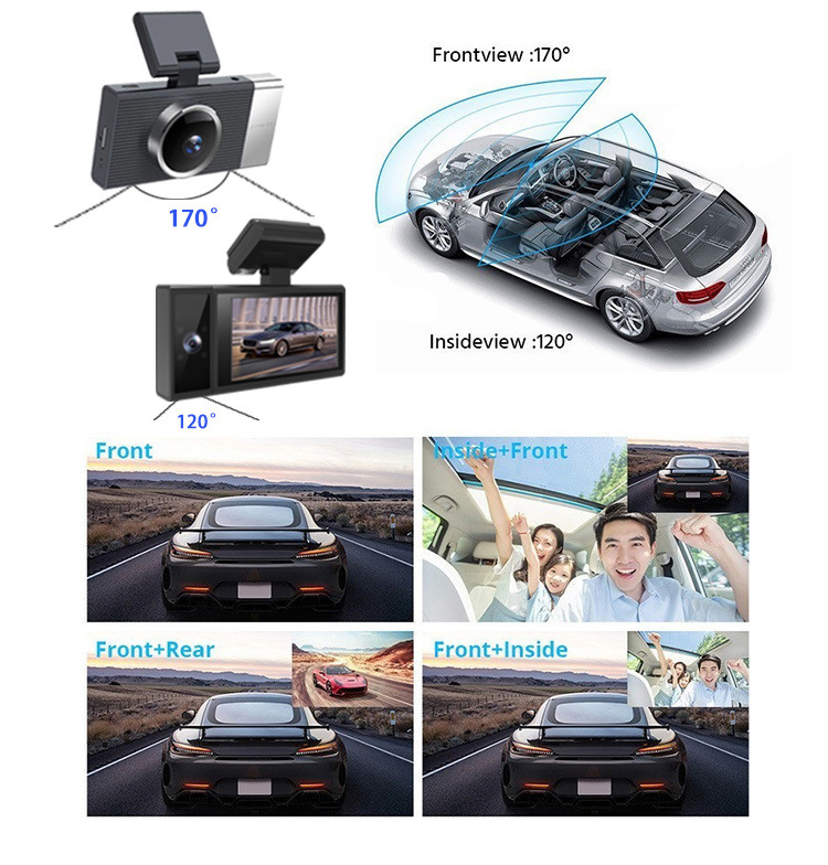 WIFI Dash Cam with Three Lenses, Mobile App Connectivity, Night Vision, and Wide Angle - Image 29