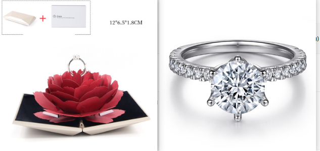 Women's S925 Sterling Silver European & American Fashion Zircon Inlaid Ring - Image 6