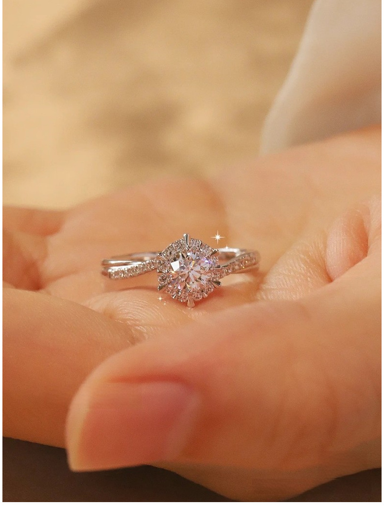 Elegant Women's Woven Moissanite Ring in Sterling Silver - Perfect Gift - Image 2